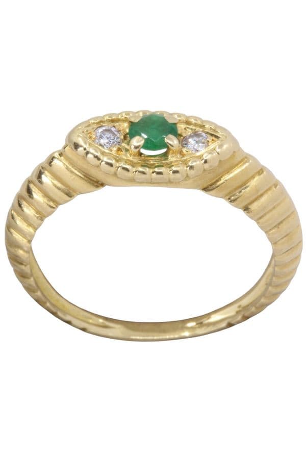 Bague Jonc Godron Émeraude