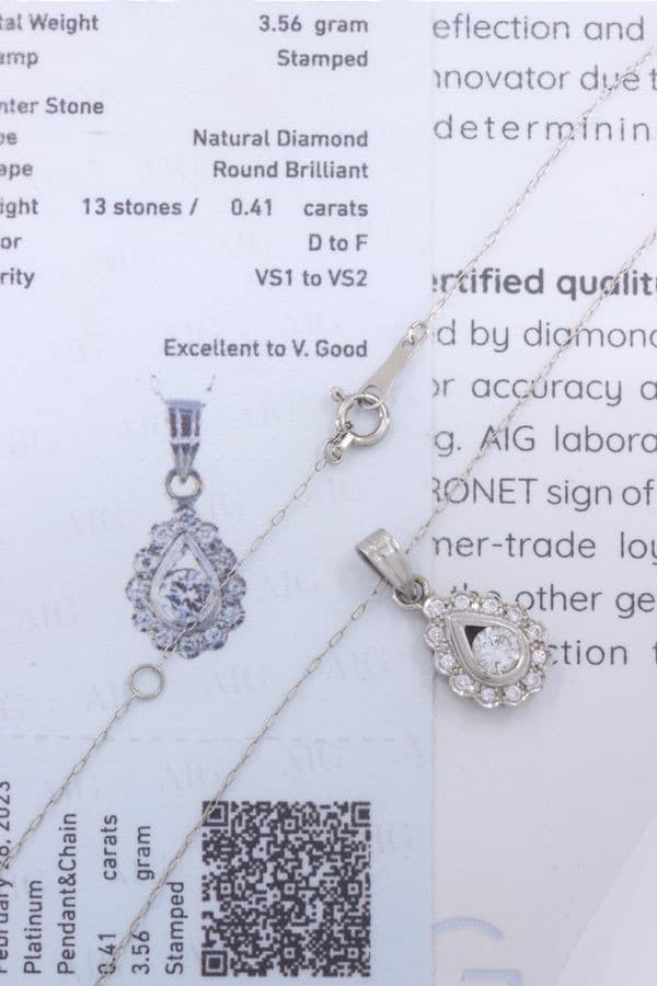 Collier Goutte Diamants - photo 3