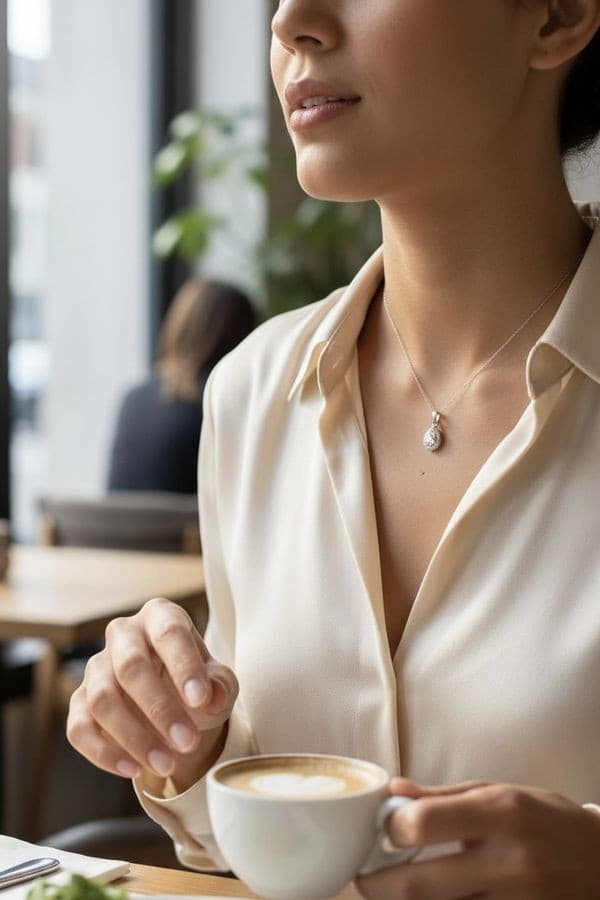 Collier Goutte Diamants - photo 2