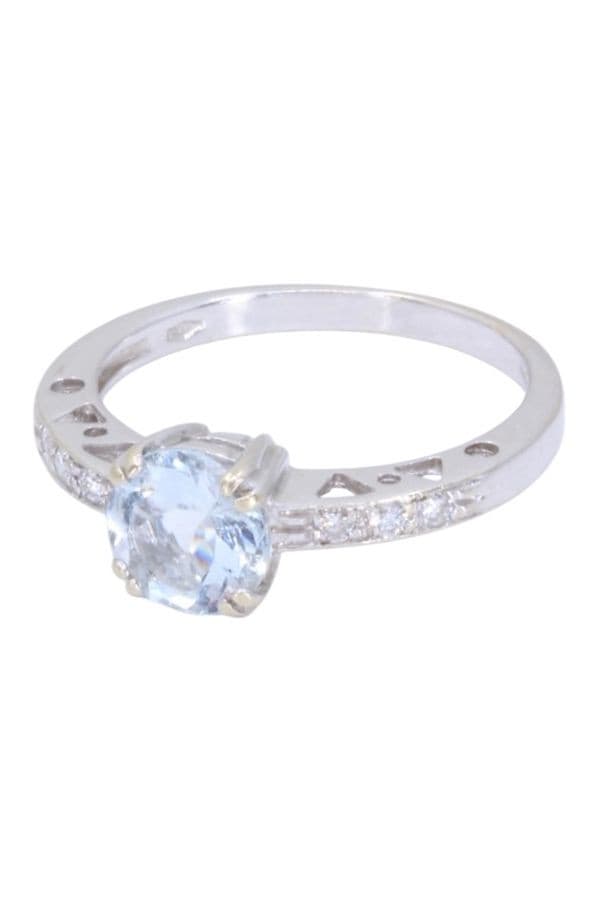 Bague Moderne Aigue-Marine et Diamants - photo 5
