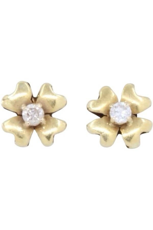 BOUCLES D'OREILLES FLEURS DIAMANTS, photo 2 sur 3