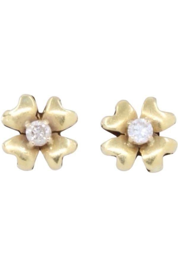 Boucles d'Oreilles Fleurs Diamants