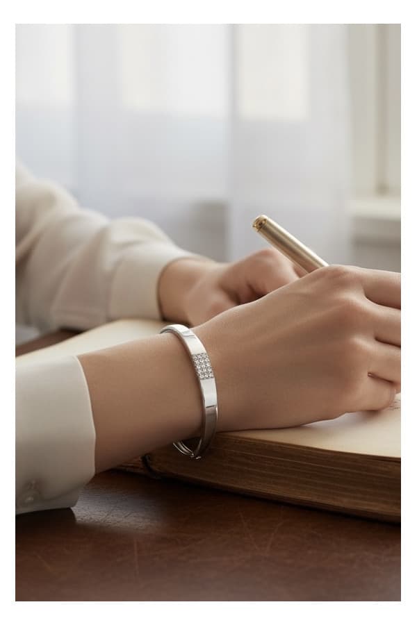 Bracelet Jonc Ouvrant Diamants - photo 2