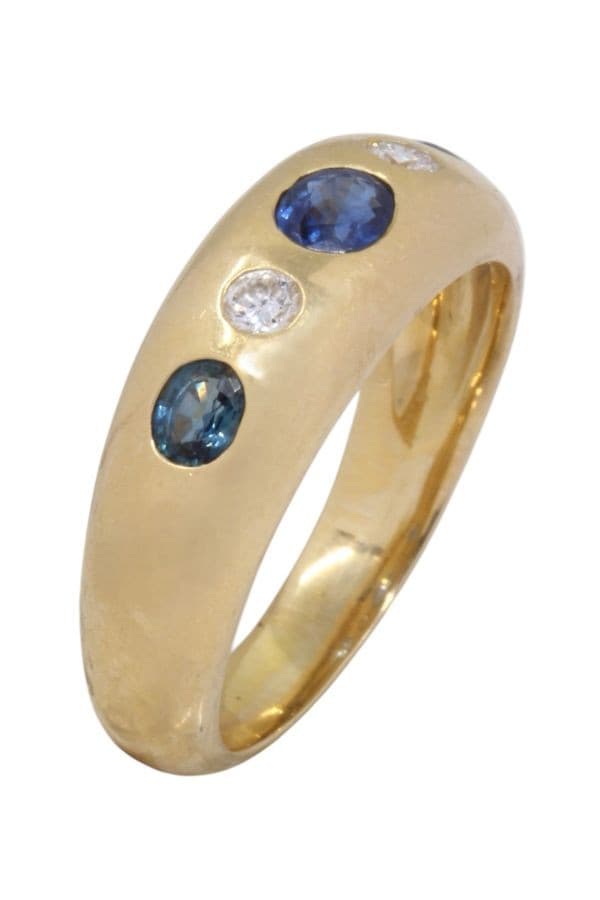 Bague Jonc Saphirs et Diamants - photo 3