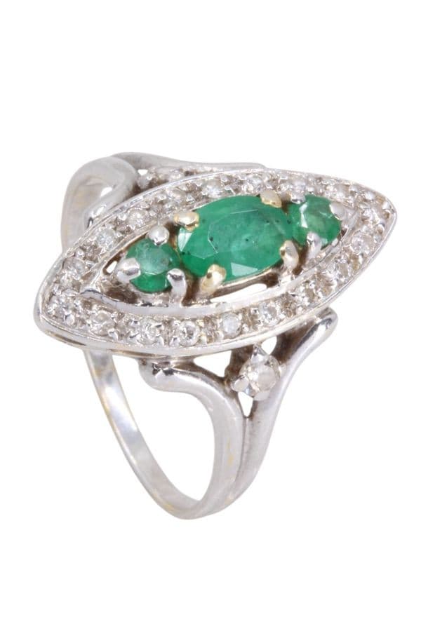 Marquise Moderne Émeraudes et Diamants - photo 4