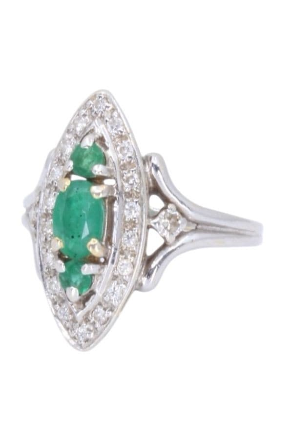 Marquise Moderne Émeraudes et Diamants - photo 5