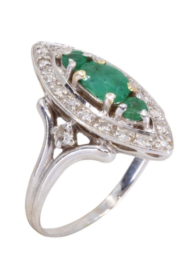 Marquise Moderne Émeraudes et Diamants - photo 3