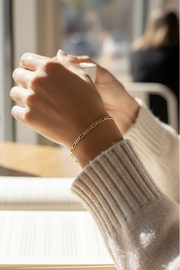 Bracelet Maille Figaro Alternee - photo 2