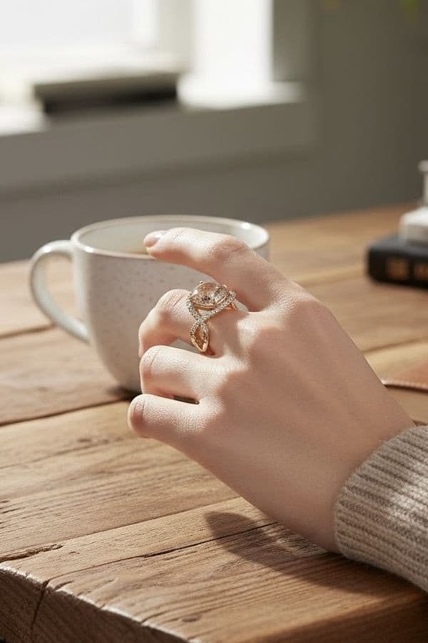 Bague Moderne Quartz et Diamants - photo 2