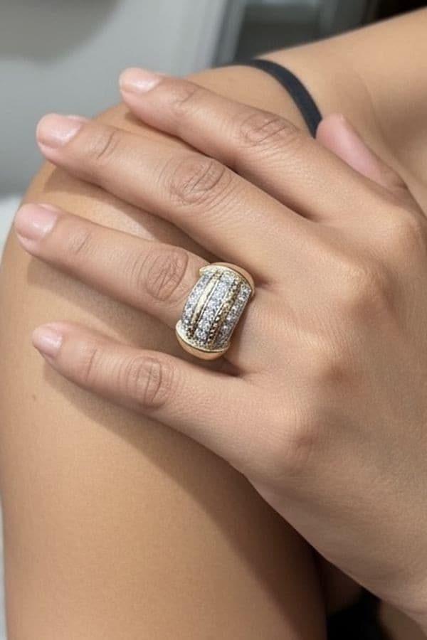 Bague Bandeau Diamants 1950' - photo 3