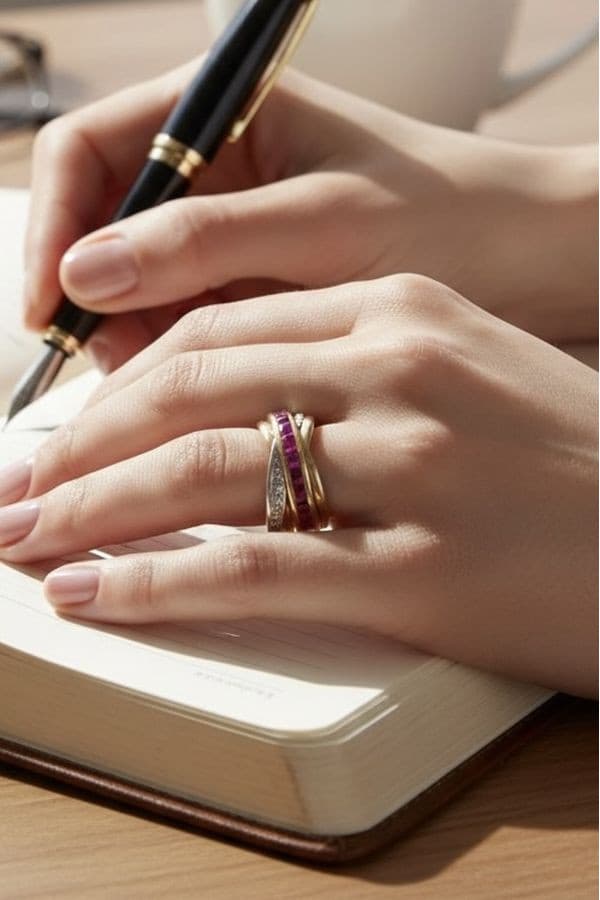 Bague Rubis Diamants - photo 2