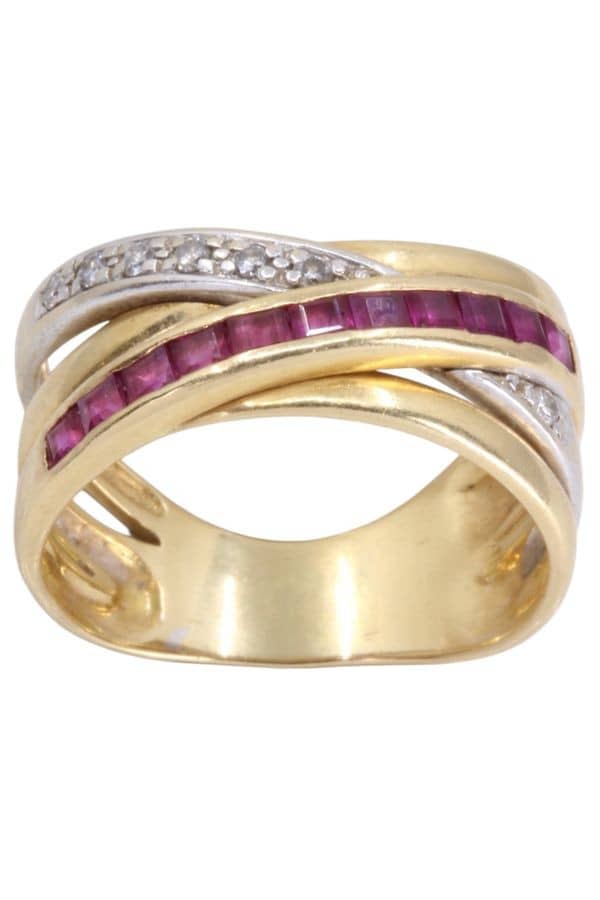BAGUE RUBIS DIAMANTS, photo 2 sur 3