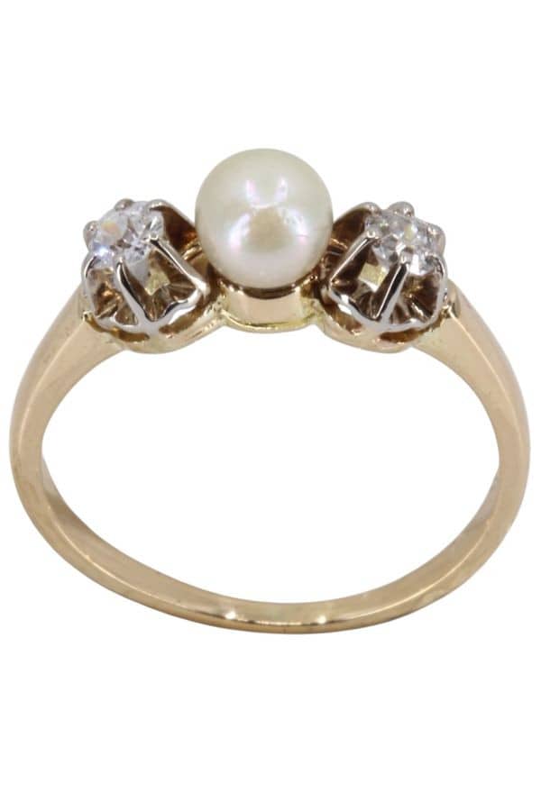 BAGUE JARRETIÈRE PERLE ET DIAMANTS, photo 2 sur 3