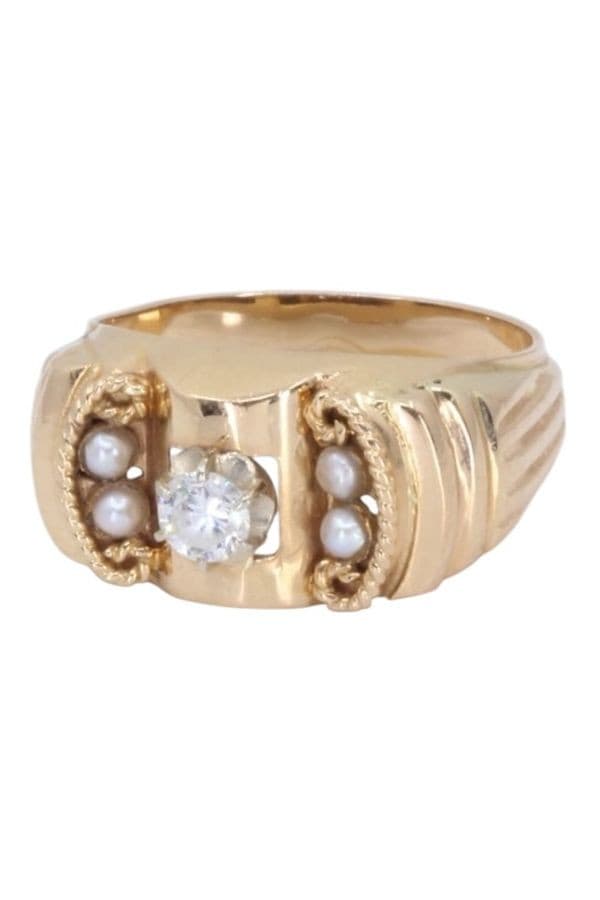 Bague Ancienne Diamant et Perles - photo 5