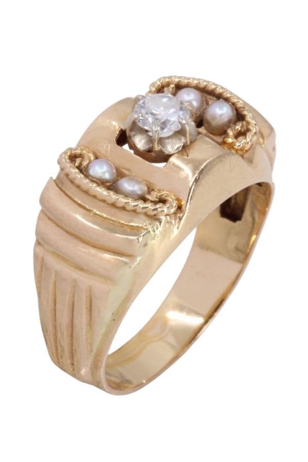Bague Ancienne Diamant et Perles - photo 3