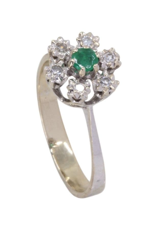 Bague Fleur Emeraude et Diamants - photo 4
