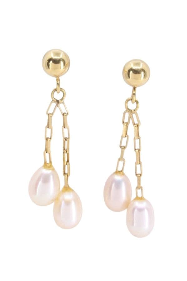 Boucles d'Oreilles Pendantes Perles