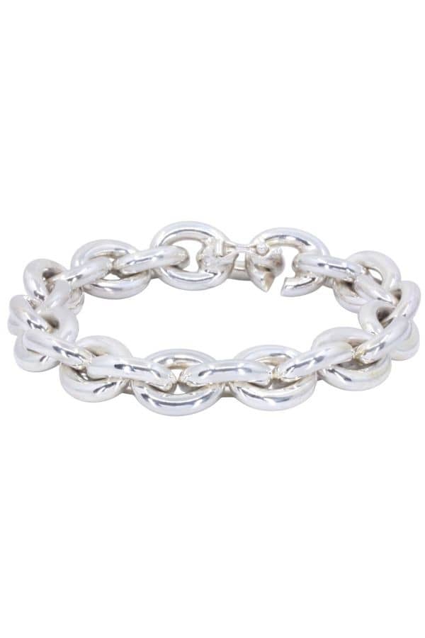 BRACELET MAILLE OVALE ARGENT, photo 2 sur 3