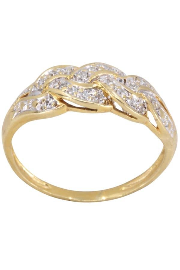 BAGUE TRESSÉE DIAMANTS, photo 2 sur 3