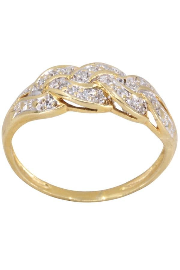 Bague Tressée Diamants