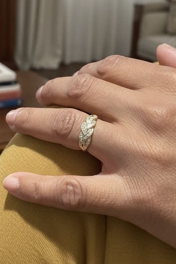 Bague Tressée Diamants - photo 2