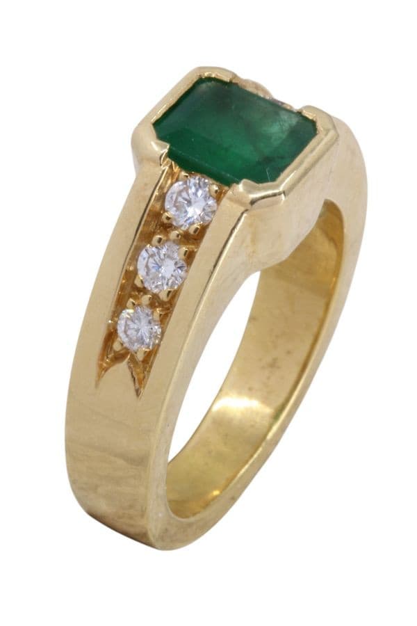 Bague Moderne Émeraude et Diamants - photo 3