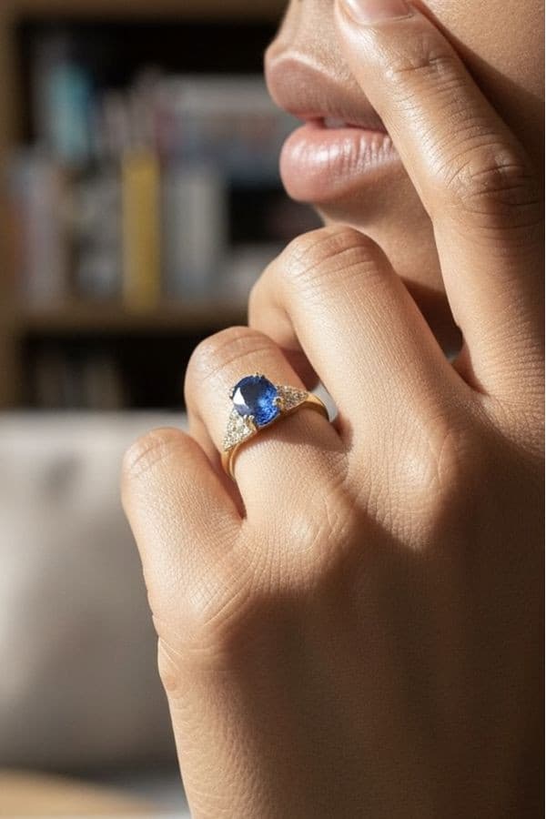 Bague Moderne Saphir et Diamants - photo 2