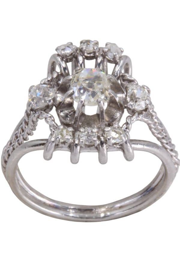 BAGUE DIAMANTS ANNÉES 50, photo 2 sur 3
