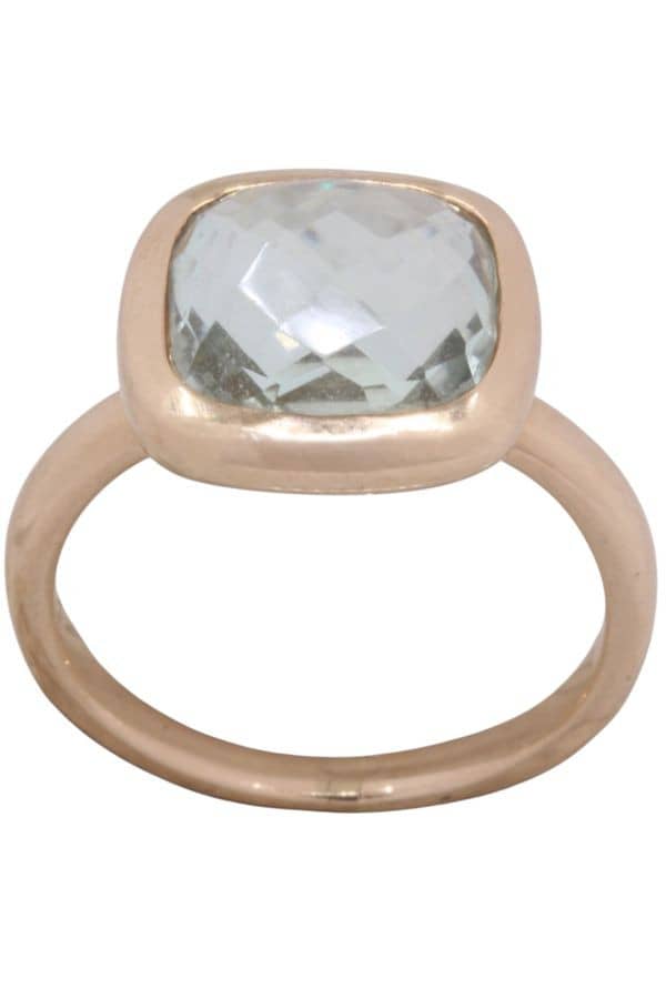 BAGUE MODERNE AIGUE-MARINE, photo 2 sur 3