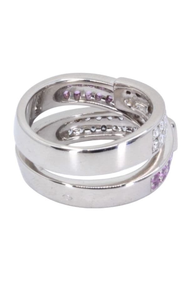 Bague Ruban Saphirs Roses et Diamants - photo 6