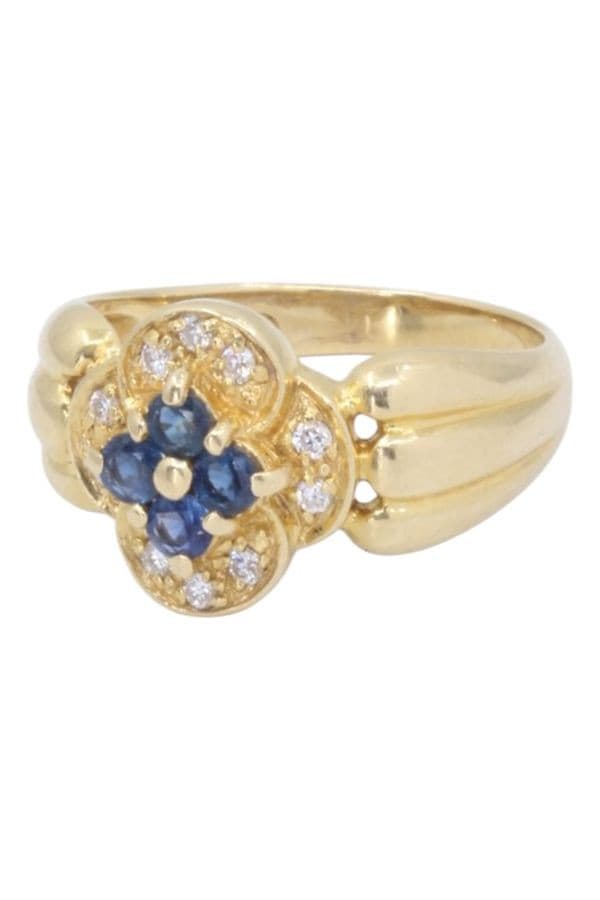 Bague Trèfle Saphirs et Diamants - photo 5