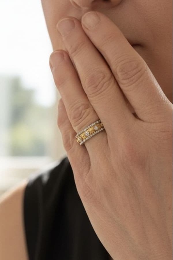 Bague 2 Ors Diamants - photo 2