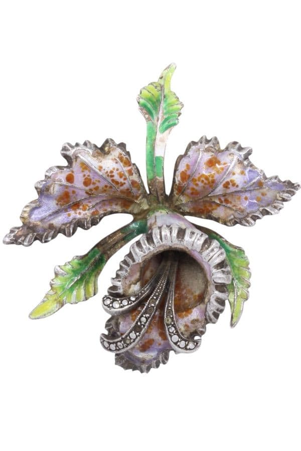 Parure Broche & Bo Émaillée Art-Nouveau - photo 6