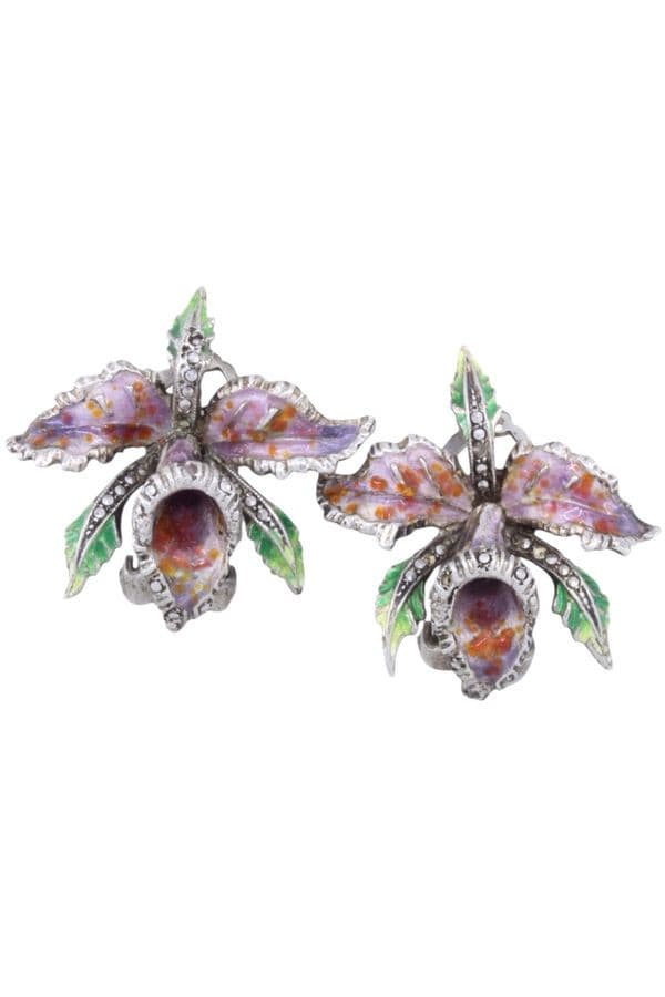 Parure Broche & Bo Émaillée Art-Nouveau - photo 4