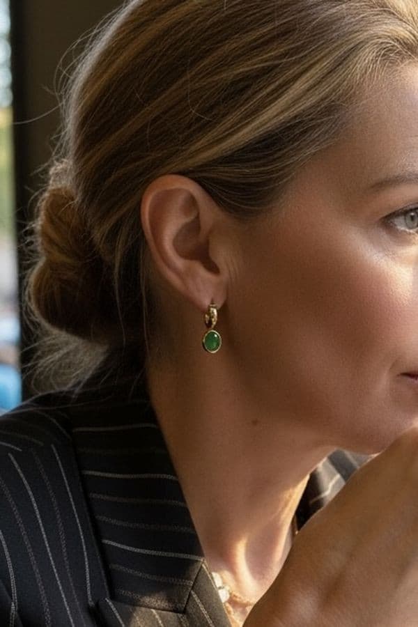 Boucles d'Oreilles Créoles Agates - photo 2