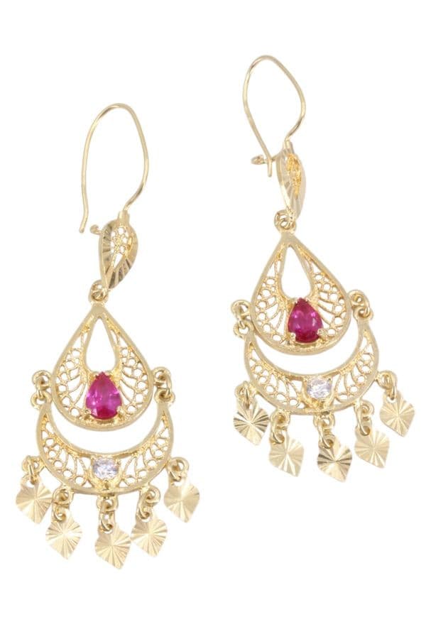 Boucles d'Oreilles Savoyardes Rubis et Diamants - photo 3