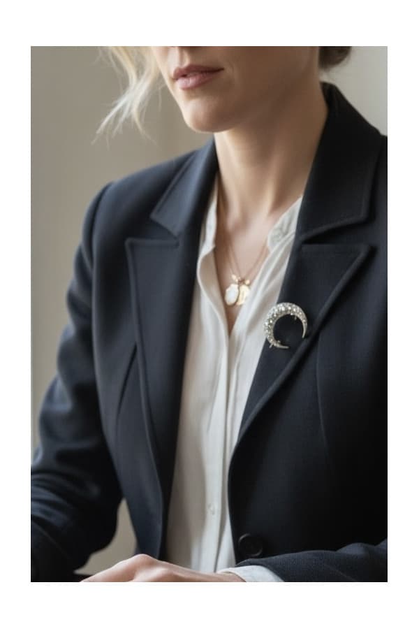 Broche Lune Ancienne - photo 2