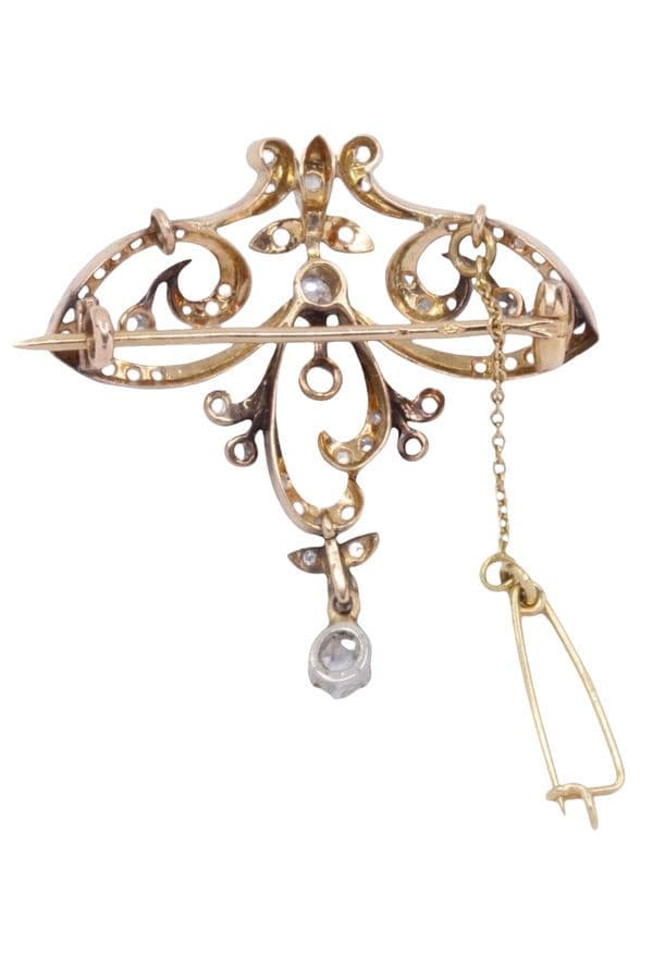 Broche Art-Nouveau 2 Ors Diamants - photo 3