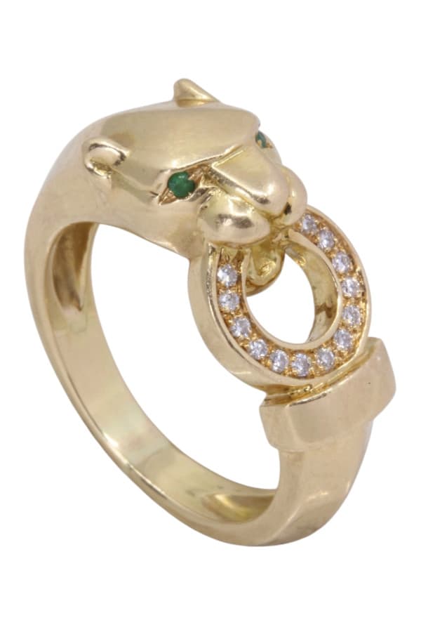 Bague Panthère Émeraudes et Diamants - photo 4