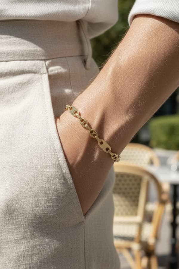 Bracelet Plaques et Grains de Cafe - photo 2