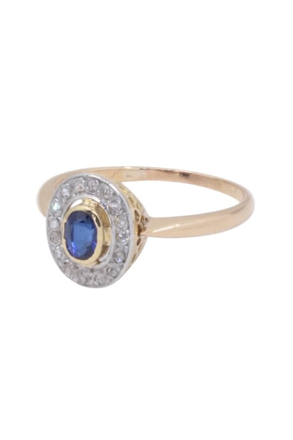 Bague Art-Nouveau Saphir et Diamants - photo 5