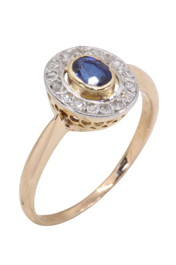 Bague Art-Nouveau Saphir et Diamants - photo 3