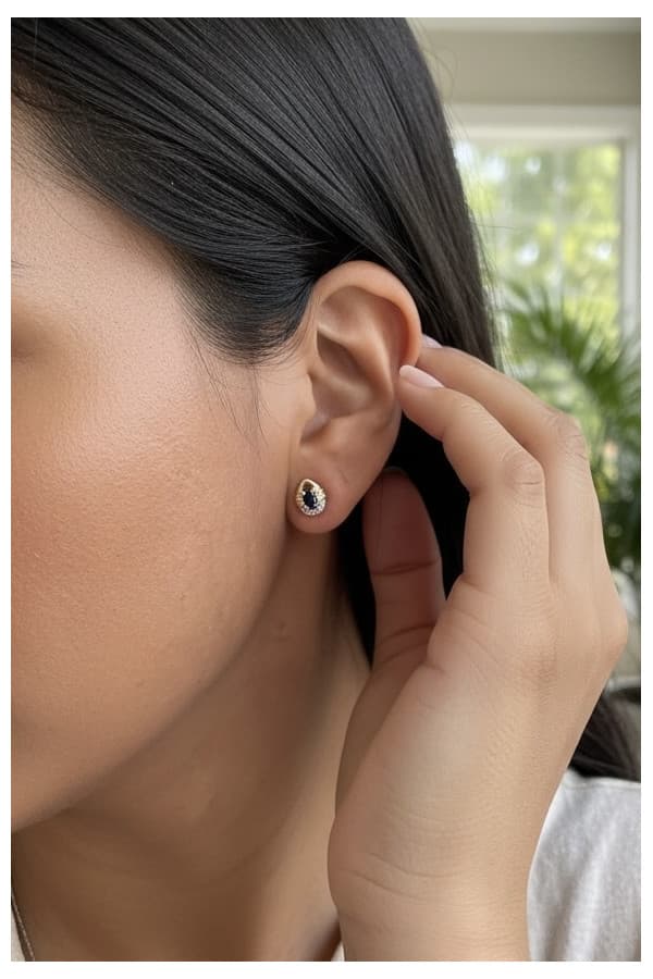 Boucles d'Oreilles Saphirs et Diamants - photo 2