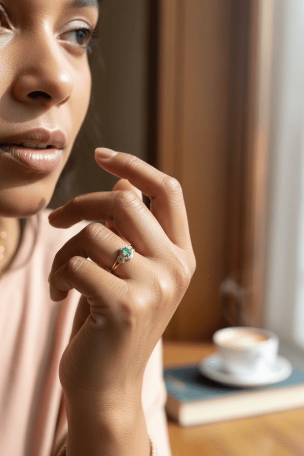 Bague Moderne Émeraude et Diamants - photo 2