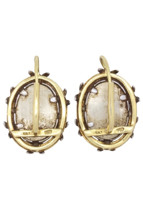 Boucles d'Oreilles Anciennes Email - photo 3