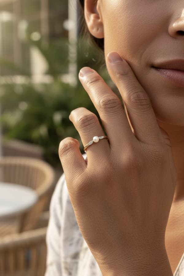 Bague Art-Nouveau Perle et Diamants - photo 2