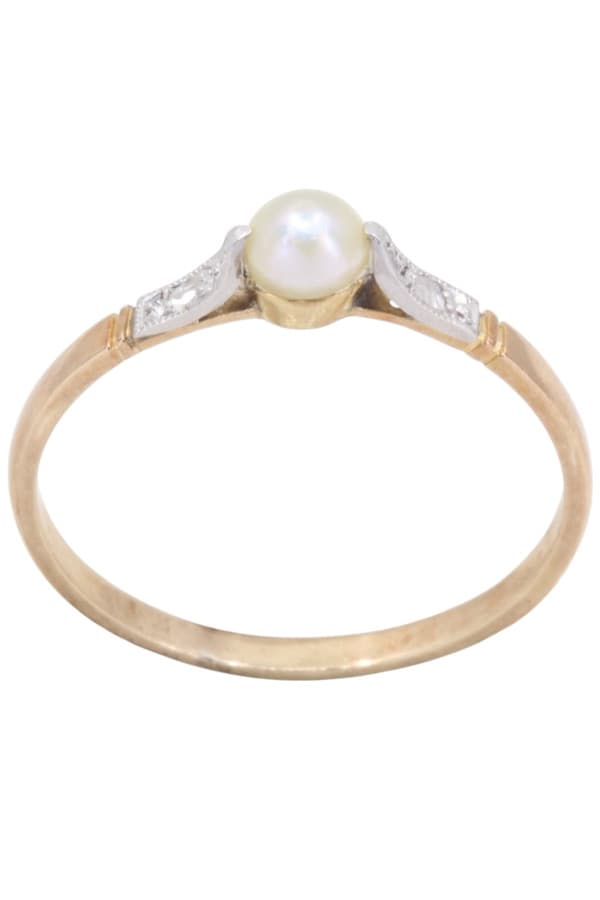 Bague Art-Nouveau Perle et Diamants