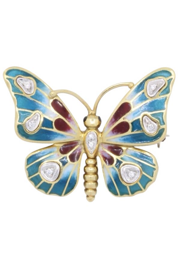 BROCHE PAPILLON PLIQUE A JOUR, photo 2 sur 3
