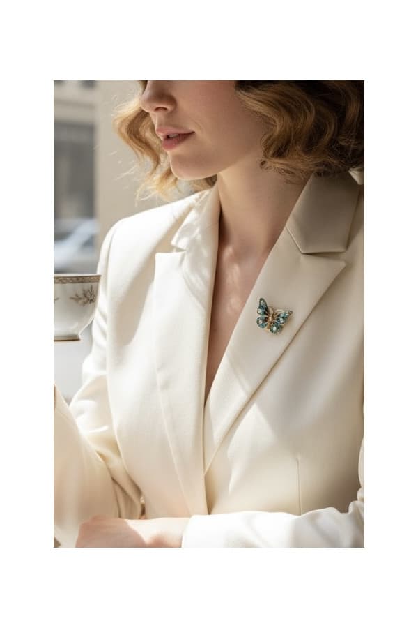 Broche Papillon Plique A Jour - photo 2