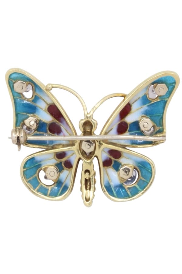 Broche Papillon Plique A Jour - photo 3